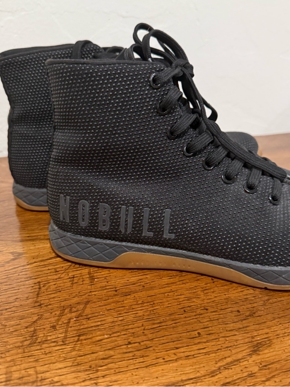 NOBULL Men’s Black High-Top Sneakers with Gum Sole